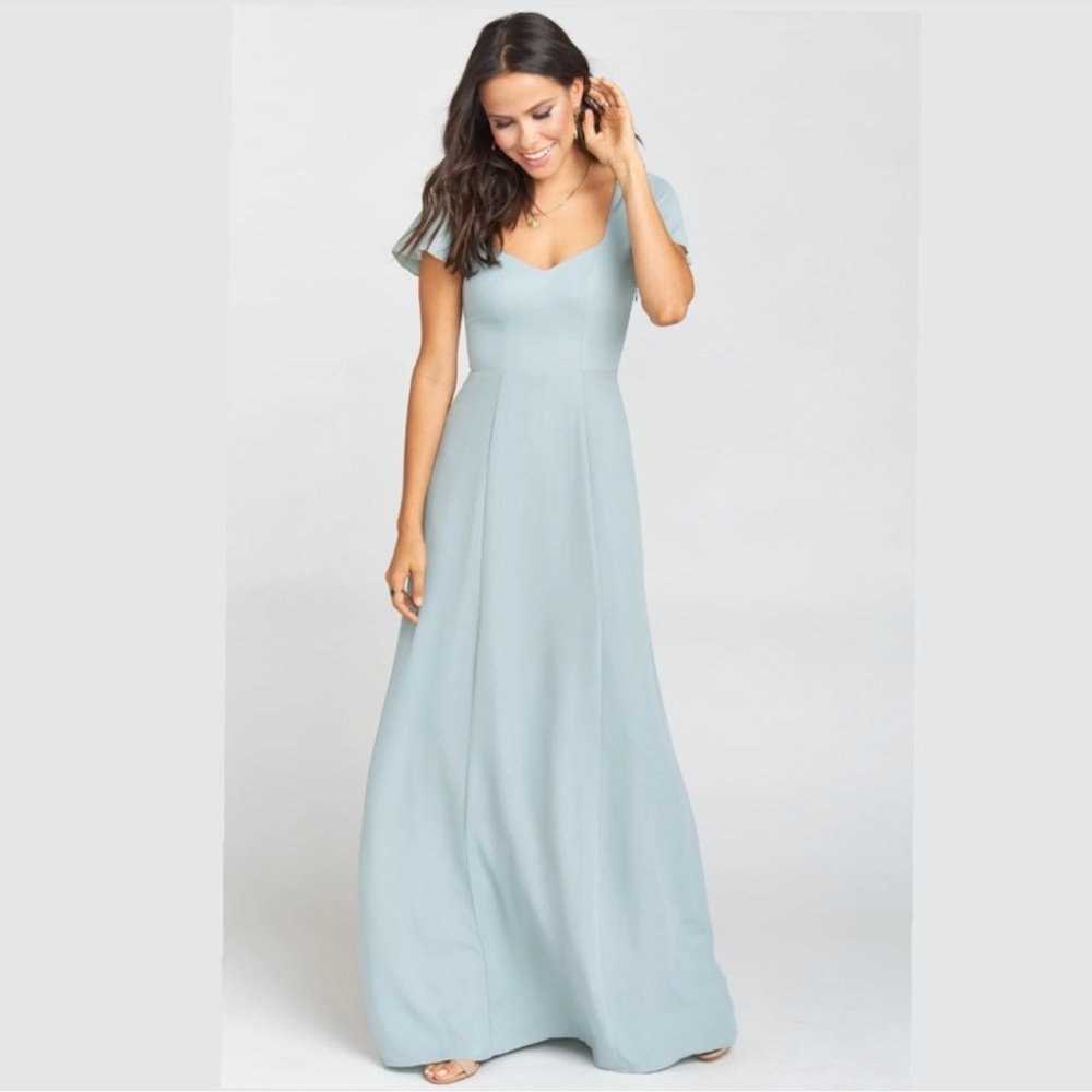 Show Me Your MuMu‎ Marie Sweetheart Maxi Dress in Silver Sage Crisp Size: M
